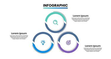 Business process infographic template with 3 options or steps. Timeline infographic design vector