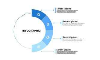 Infographic design template. Business infographic timeline design with 4 options or steps. Business concept for workflow, diagram, presentation vector