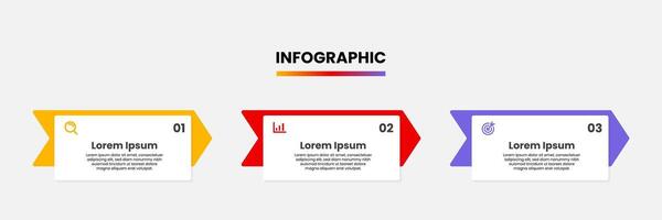 Timeline infographic design template. Business infographic concept with 3 steps, options. Can be used for presentation, workflow layout, flowchart, web design vector