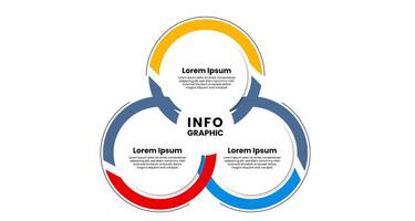 Circle Infographic chart template with option, step or sections. Modern infographic design vector
