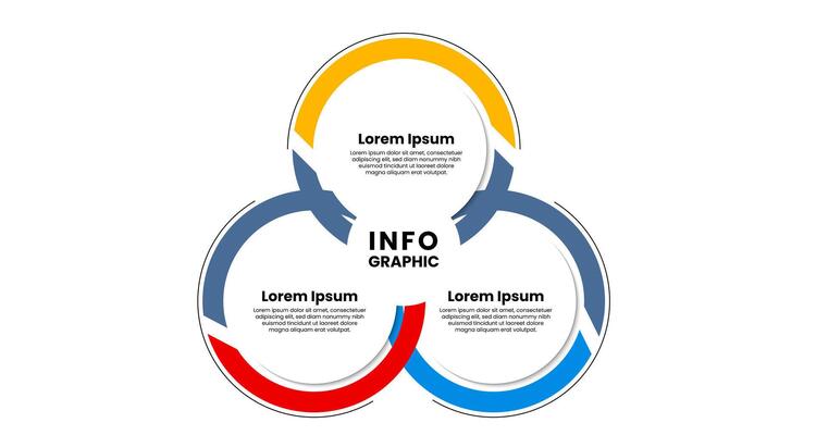 Circle Infographic chart template with option, step or sections. Modern infographic design