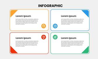 Business infographic template. Infographic element design with 4 steps, options and sections vector