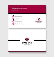 Modern business card layout design with red accents vector
