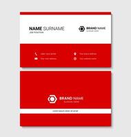 Red and white modern business card layout design vector