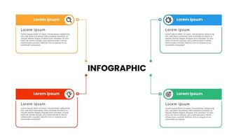 Business infographic template. Infographic element design with 4 steps, options and sections vector