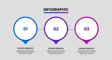 Timeline infographic design template. Business infographic layout with 3 steps, options. Can be used for presentation, workflow chart, process diagram, web design vector