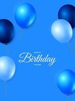 Birthday greeting card design with balloons. Birthday party invitation template vector