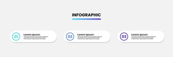 Infographic design template. Business infographic timeline design with 3 options or steps. Business concept for workflow, diagram, presentation vector