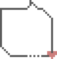 8bit retro game pixel art speech bubble balloon with heart, icon sticker memo keyword planner text box banner png