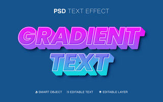 3d Editable Gradient Text Effect psd