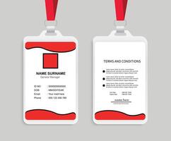 Corporate ID Card Design Template, Flat design name tag badge template. Employee ID Card Design. Professional Identity Card Template vector