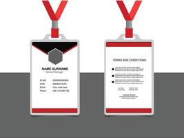 Corporate ID Card Design Template, Flat design name tag badge template. Employee ID Card Design. Professional Identity Card Template vector