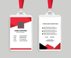 Office Id Card Template with College Identity Card Design vector