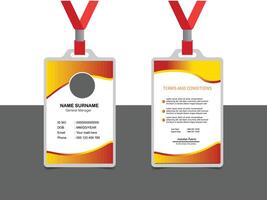 Corporate ID Card Design Template, Flat design name tag badge template. Employee ID Card Design. Professional Identity Card Template vector