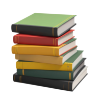 3d rendering stack of books png