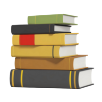 3d rendering stack of books png