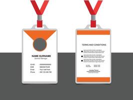 corporate modern business id card design template. professional id card design template with yellow color. Company employee id card template. Modern and clean business id card template. vector