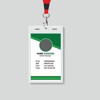 Abstract Green Smooth Wavy Id Card Design with Blurry Mesh Background Element, Professional Identity Card Template and Employee and Others vector
