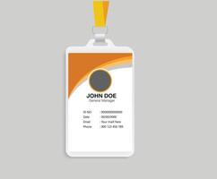 Modern id card design template. Creative and Clean Two Sided Identity Card. Flat, Style, Illustration, yellow vector