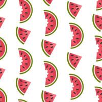 Modern art minimalist style seamless pattern with watermelon slices. Perfect for banner, textile, fabric, paper, label, sale. Hand drawn illustration. vector