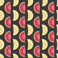 Flat geometric pattern with melon and watermelon slices. Perfect template for banner, cover, background, card, sale. Hand drawn illustration. vector