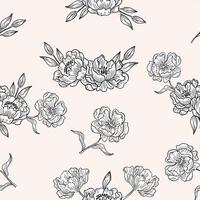 Seamless Pattern with Rose and Leaves vector