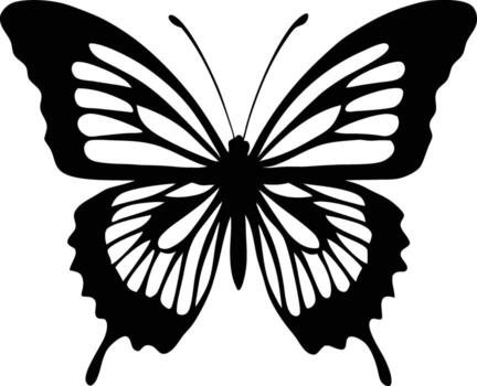 Butterfly Charm in Shadows A Timeless Design Intricate Flutter Black Butterfly Icons vector