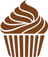 Cupcake glyph icon. Muffin. Silhouette symbo vector