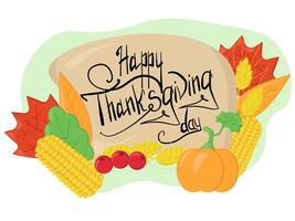 Happy Thanksgiving day, idea for flyer, postcard, banner or poster vector