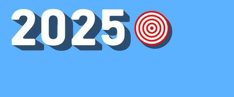 The year 2025, the concept of business and startups, with space for text, illustration means the business goal in 2025 vector