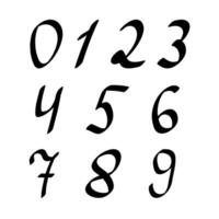 A set of numbers, on a white background, hand-drawn vector