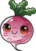 gradient turnip cartoon sticker vector