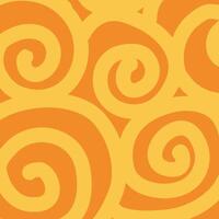 A pattern of yellow spirals on a orange background vector
