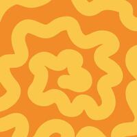 A pattern of yellow swirls on an orange background vector