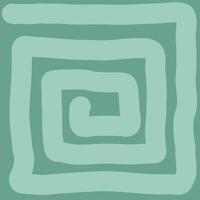 An features a spiral design on a green background vector