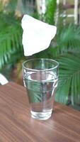 Glass of Water with Ice spilled on the table video