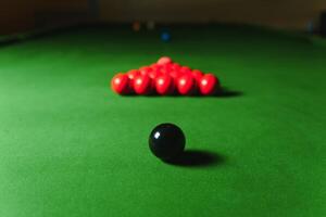 red Ball and Snooker Player, man play snooker photo