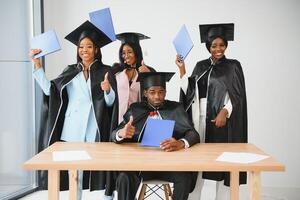 group of multicultural university graduates. photo