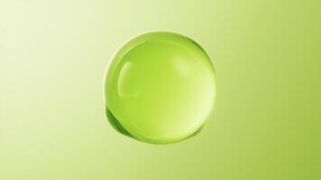 Transparent green bubbles background, 3d rendering. video