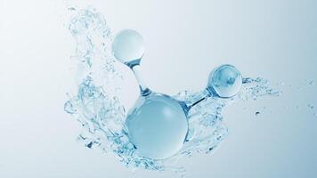 Molecule and flowing water liquid background, 3d rendering. video