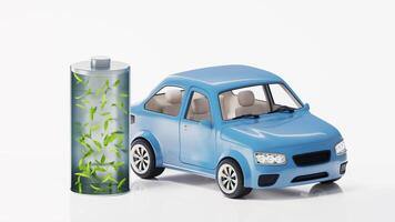 Realistic 3D style automobile car and new energy battery, 3d rendering. video