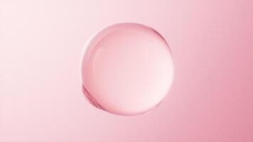 Transparent pink bubbles background, 3d rendering. video