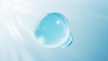 Transparent blue bubbles background, 3d rendering. video