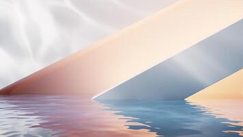 Bright room with water surface, 3d rendering. video