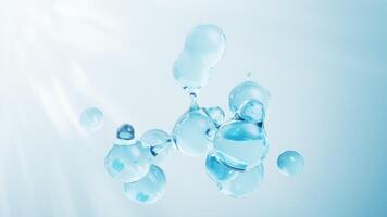 Molecule and water bubble, 3d rendering. video