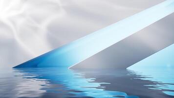 Bright room with water surface, 3d rendering. video
