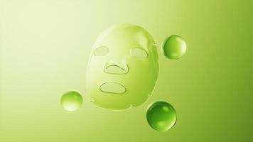 Transparent facial mask with cosmetics concept, 3d rendering. video