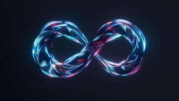 Flowing mobius belt glass geometry, 3d rendering. video
