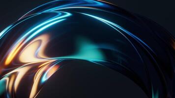 Dark transparent glass curves background, 3d rendering. video