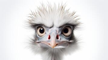 Minimalist Ostrich Illustration on a white background photo